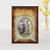 Modische Ladys in Frame Birthday Card Karte (Gelbe Blume)
