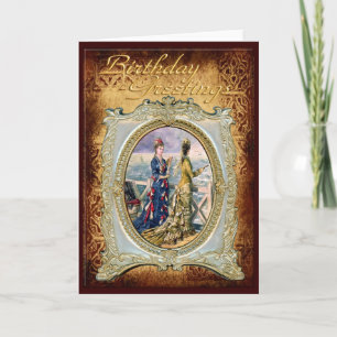 Modische Ladys in Frame Birthday Card Karte