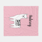 Modische Lama-Skizze u. schwarze Flecken mit Fleecedecke (Vorderseite (Horizontal))