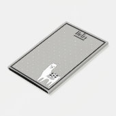 Modische Lama-Skizze u. weiße Punkte Post-it Klebezettel (angewinkelt)