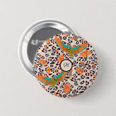 Modische Leopardendrucke, Paradiesvögel Button (Vorne & Hinten)