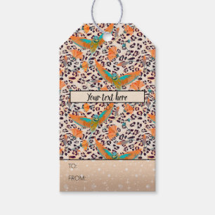 Modische Leopardendrucke, Paradiesvögel Geschenkanhänger