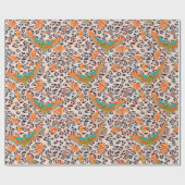 Modische Leopardendrucke, Paradiesvögel Geschenkpapier (Flach)