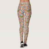 Modische Leopardendrucke, Paradiesvögel Leggings (Rückseite)