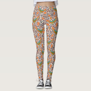 Modische Leopardendrucke, Paradiesvögel Leggings