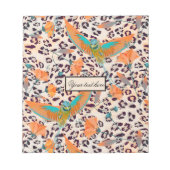 Modische Leopardendrucke, Paradiesvögel Notizblock (Vorderseite)
