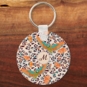 Modische Leopardendrucke, Paradiesvögel Schlüsselanhänger (Vorderseite)