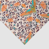 Modische Leopardendrucke, Paradiesvögel Seidenpapier (Ausschnitt)