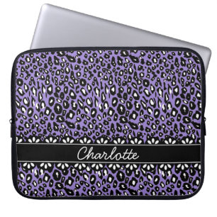 Modische Lila Leopard Print and Lace Laptopschutzhülle