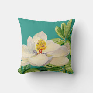 Modische Magnolienblumenkunst dekoratives Kissen