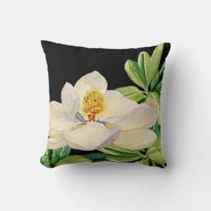 Modische Magnolienblumenkunst dekoratives Kissen