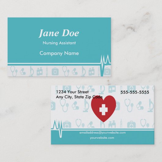 Modische medizinische Visitenkarten Visitenkarte (Vorne/Hinten)