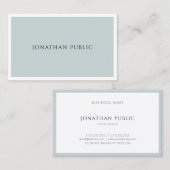 Modische moderne elegante blaues Grün-einfache Visitenkarte (Vorne/Hinten)