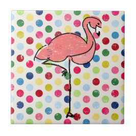 Modische moderne rosa Flamingo-Tupfen Fliese