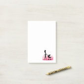 Modische Mommy Pushing Baby Carriage Post-it Klebezettel (Auf Schreibtisch)