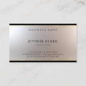 Modische Monogram Glamour Gold Silver Schlicht Visitenkarte (Rückseite)