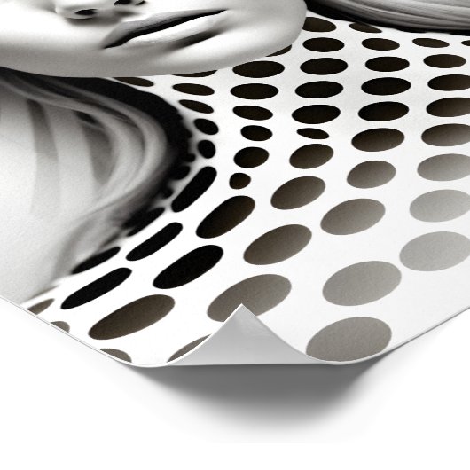 Modische optische Illusion schwarz-weiß Poster (Ecke)