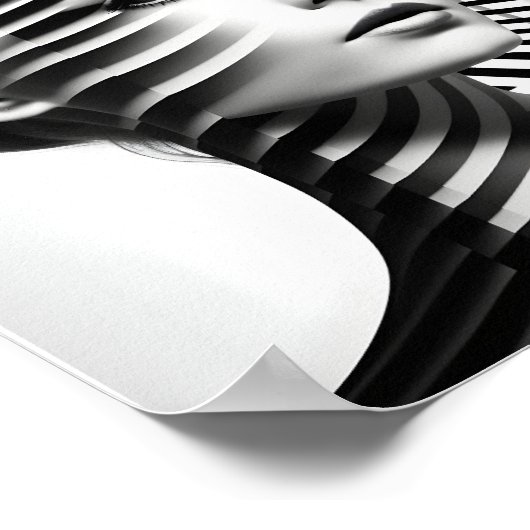 Modische optische Illusion schwarz-weiß Poster (Ecke)