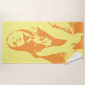 Modische Orange Dancing Girl Silhouette Strandtuch (Vorderseite)