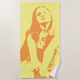 Modische Orange Dancing Girl Silhouette Strandtuch