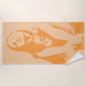 Modische Orange Dancing Girl Silhouette Strandtuch (Vorderseite)