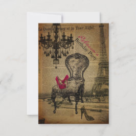 modische Pariser girly Stilettgeburtstagskarte Einladung