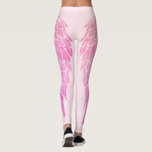 Modische Pink-Engels-Flügel Leggings (Rückseite)
