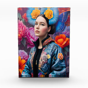 Modische Prinzessin in einer Jacke Fotoblock