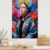 Modische Prinzessin in einer Jacke Poster (Küche)