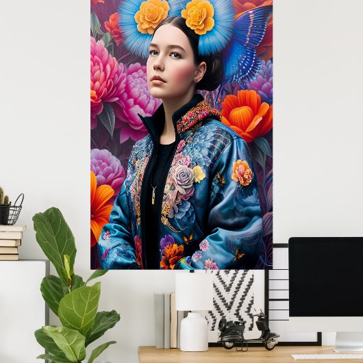 Modische Prinzessin in einer Jacke Poster (Heimbüro)