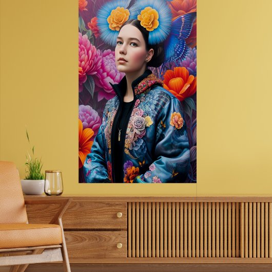 Modische Prinzessin in einer Jacke Poster (Wohnzimmer 2)