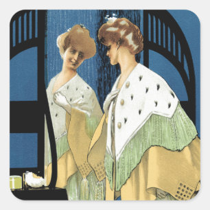 Modische Reflektion Quadratischer Aufkleber