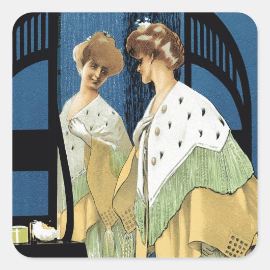 Modische Reflektion Quadratischer Aufkleber (Vorderseite)