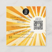 modische Retro Pop Art Lady, Wow Quadratische Visitenkarte (Rückseite)