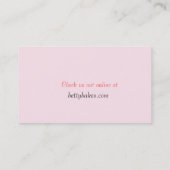 Modische rosa und LachsVisitenkarte Visitenkarte (Rückseite)