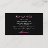 Modische rosa und schwarze visitenkarte (Rückseite)