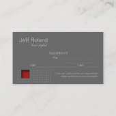 Modische rote graue Visitenkarte "Abraxas " Terminkarte (Rückseite)