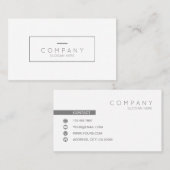 Modische schicke graue zeitgenössische weiße visitenkarte (Vorne/Hinten)