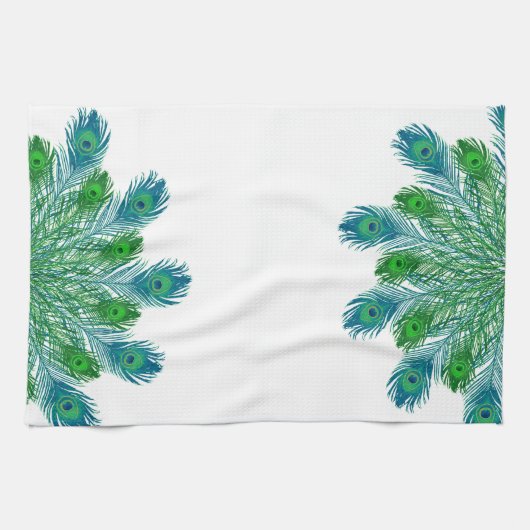 Modische schicke Pfau-Federn Geschirrtuch (Horizontal)