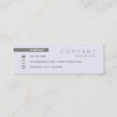 Modische schicke zeitgenössische gezierte mini visitenkarte (Rückseite)