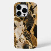 Modische Schwarz-Gold-Marmor Case-Mate iPhone Hülle (Rückseite)