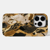 Modische Schwarz-Gold-Marmor Case-Mate iPhone Hülle (Rückseite (Horizontal))