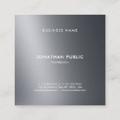 Modische Schwarz-weiße Beruflich Moderne Cool Quadratische Visitenkarte (Rückseite)