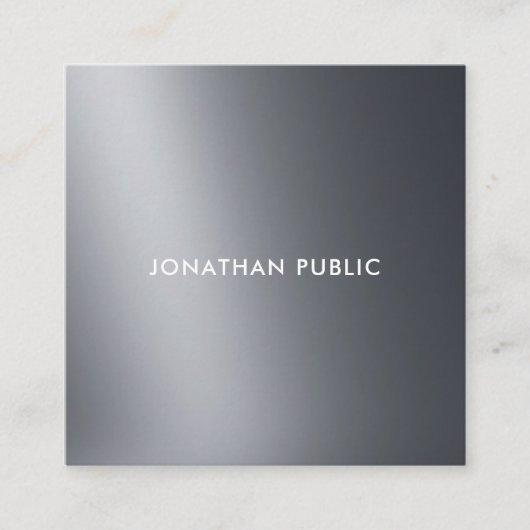 Modische Schwarz-weiße Beruflich Moderne Cool Quadratische Visitenkarte (Vorderseite)