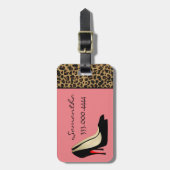 Modische Schwarze Silettos Personalisiert Gepäckanhänger (Vorderseite vertikal)