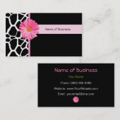 Modische Schwarzweiss-Giraffe mit rosa Visitenkarte (Vorne/Hinten)