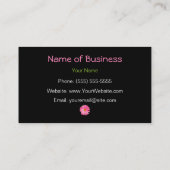 Modische Schwarzweiss-Giraffe mit rosa Visitenkarte (Rückseite)