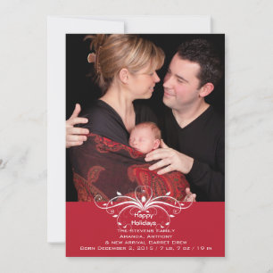 Modische Scroll - Foto Urlaubskarte Feiertagskarte