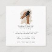 Modische Selfie Blonde Girl Business Card Quadratische Visitenkarte (Rückseite)