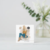 Modische Selfie Blonde Girl Business Card Quadratische Visitenkarte (Stehend Vorderseite)